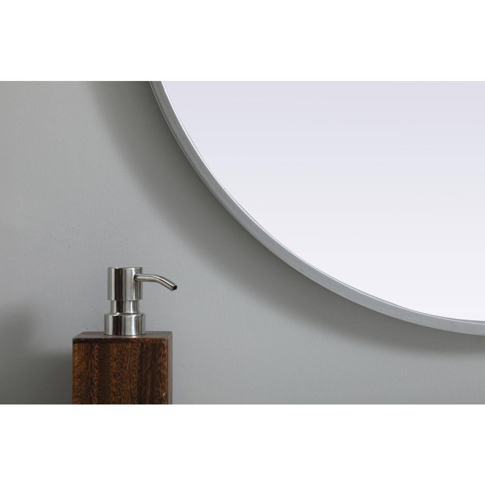 Alt View 3. Elegant Decor - Metal Frame Oval Mirror 24x40 Inch in Silver - Silver.