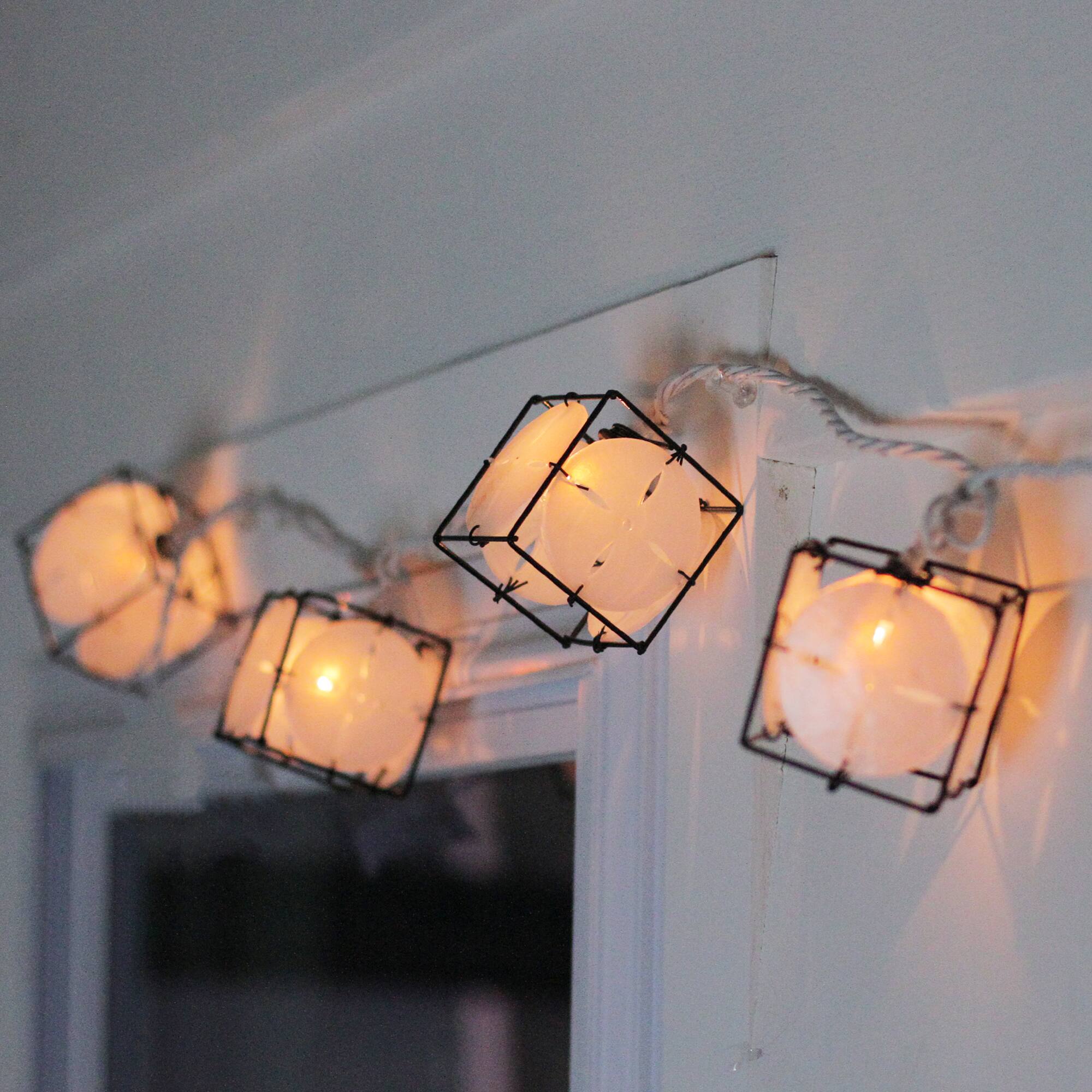 Alt View 2. Sienna - Pearlized Lantern Christmas Lights - 7.5' White Wire - Clear Lights - 10ct - White.