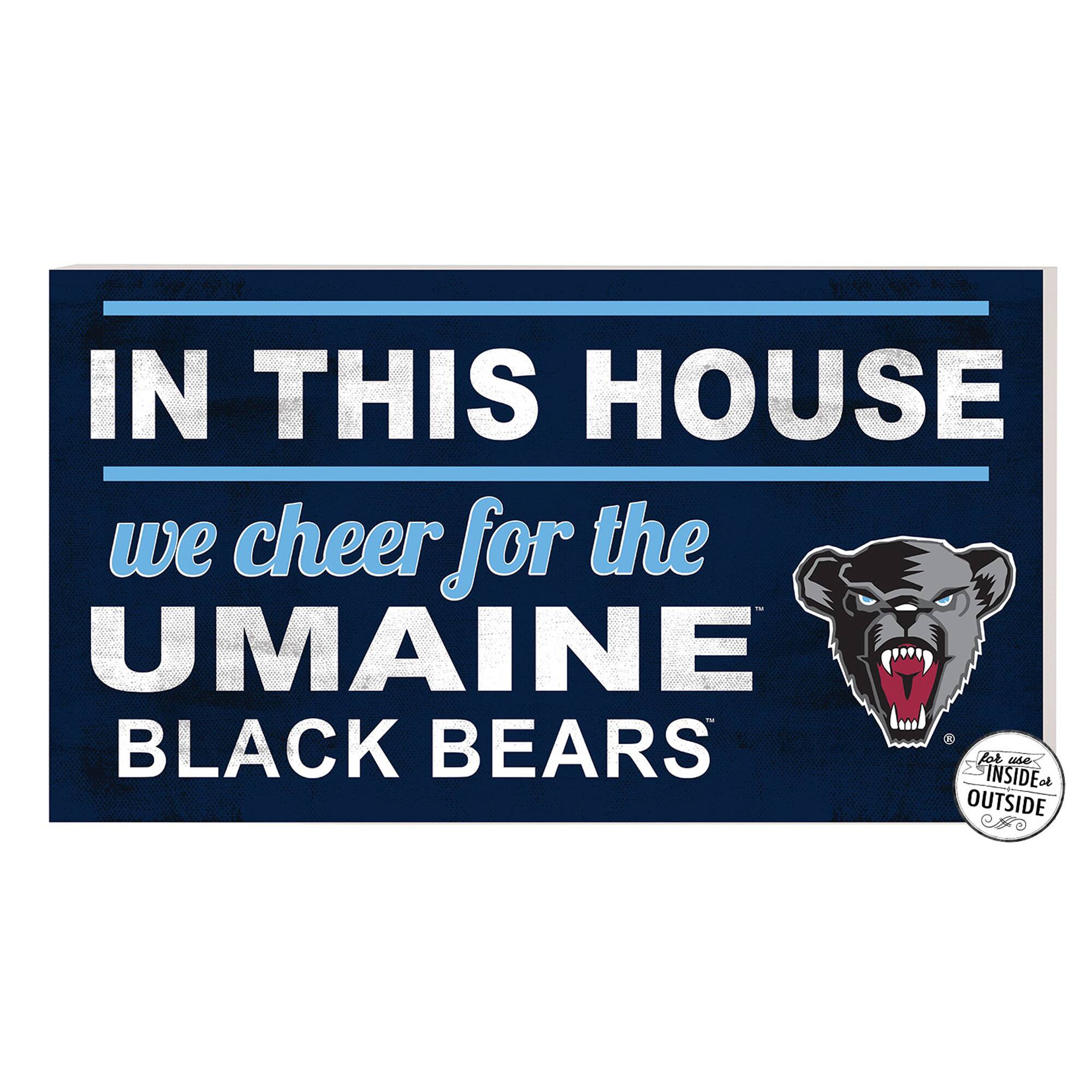 Navy Maine Black Bears 11'' x 20'' Indoor/Outdoor In This House Sign
