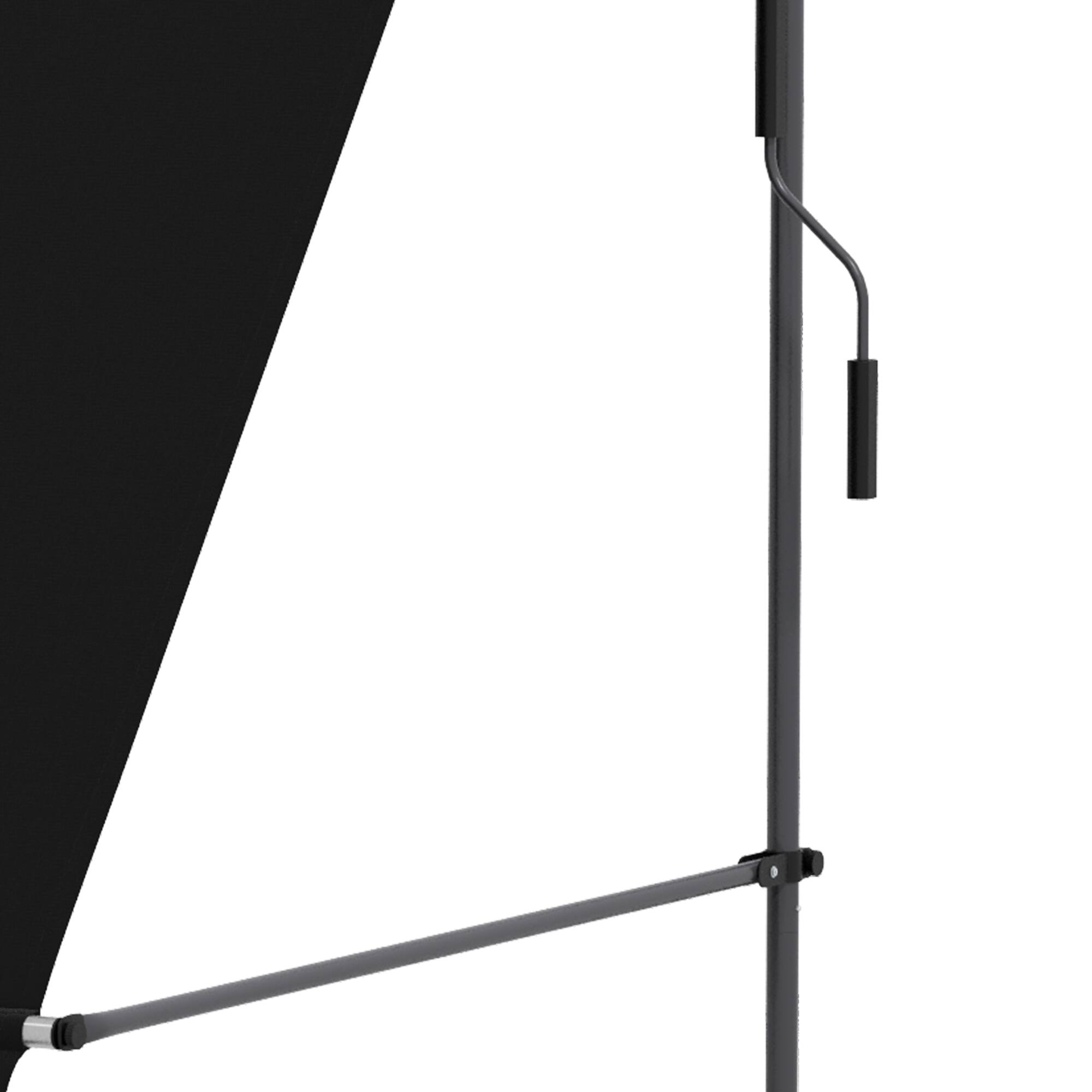 Alt View 4. Outsunny - Manual Retractable Awning, 79" Non-Screw Patio Sun Shade Shelter with Support Pole Stand and UV Resistant Fabric - Black.