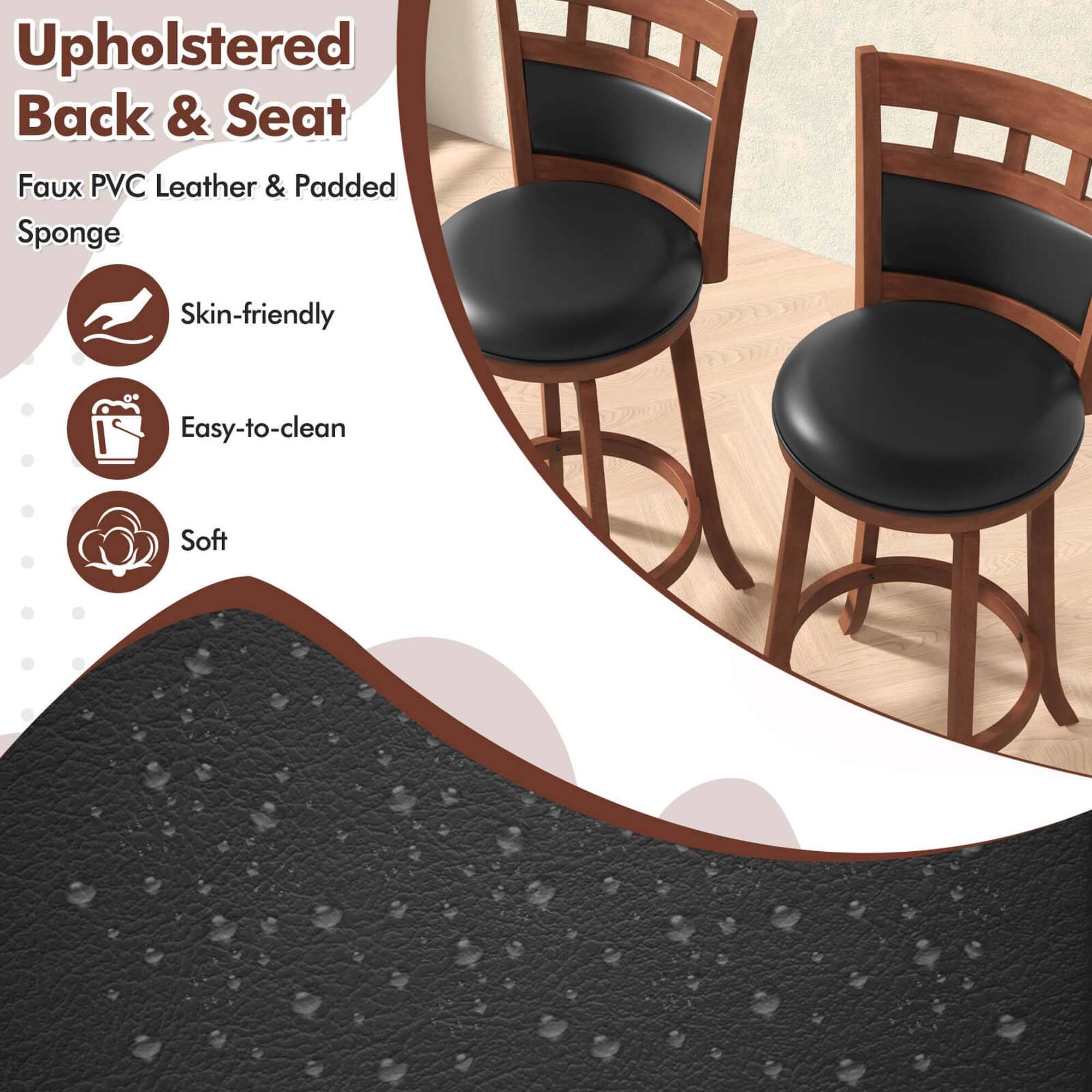 Upholstered Back & Seat
Faux PVC Leather & Padded Sponge
Skin-friendly
Easy-to-clean
Soft