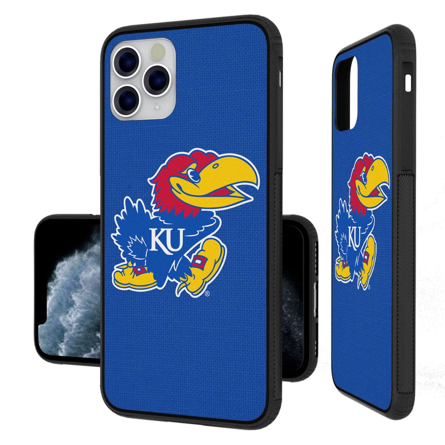 Alt View 2. Keyscaper - Kansas Jayhawks iPhone Solid Design Bump Case - 14 Pro Max - Multicolor.