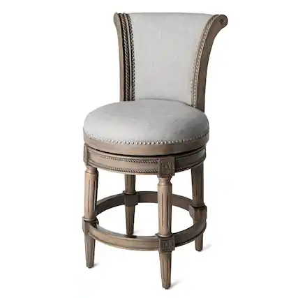 Front. Maven Lane - 26" Pullman Counter Stool In Reclaimed Oak Finish With Fabric Upholstery - Reclaimed Oak.