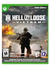 X SERIES X H HELL LET LOOSE VIETNAM MATURE 17+ JEUNES ADULTES 17+ team M Requires content download ESRB tlchargement Ncessite le de contenu E 17 GAME DISC I Requires: Xbox Subscription & Internet DISQUE DU JEU I Ncessite Abonnement Xbox et connexion Internet