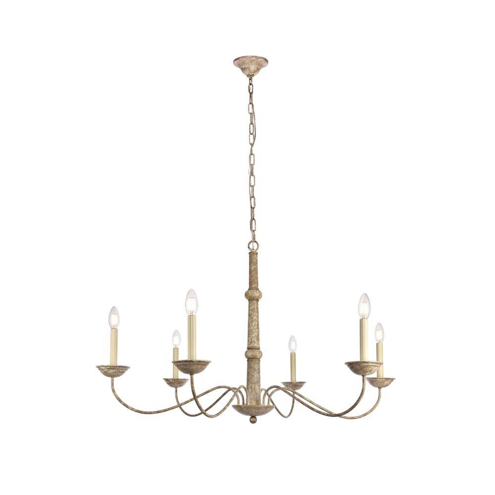 Alt View 2. Living District - Merritt Collection Chandelier D39.8 H24 Lt:6 Weathered Dove Finish - Weathered Dove.