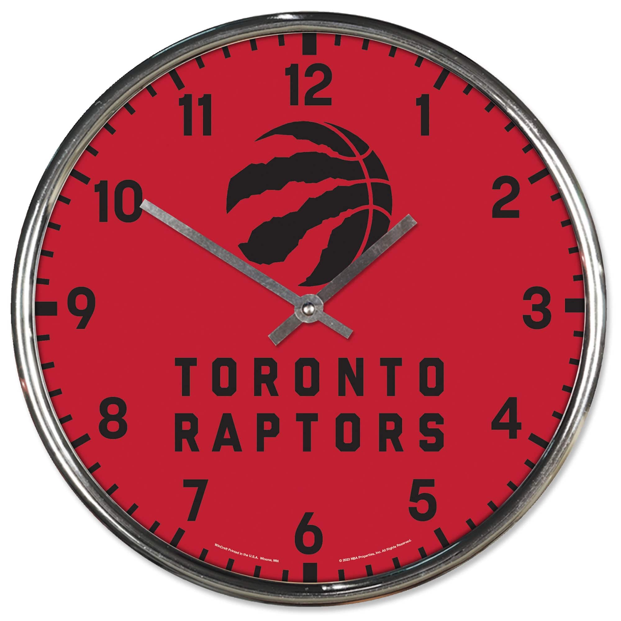WinCraft - Toronto Raptors Chrome Wall Clock - Multicolor