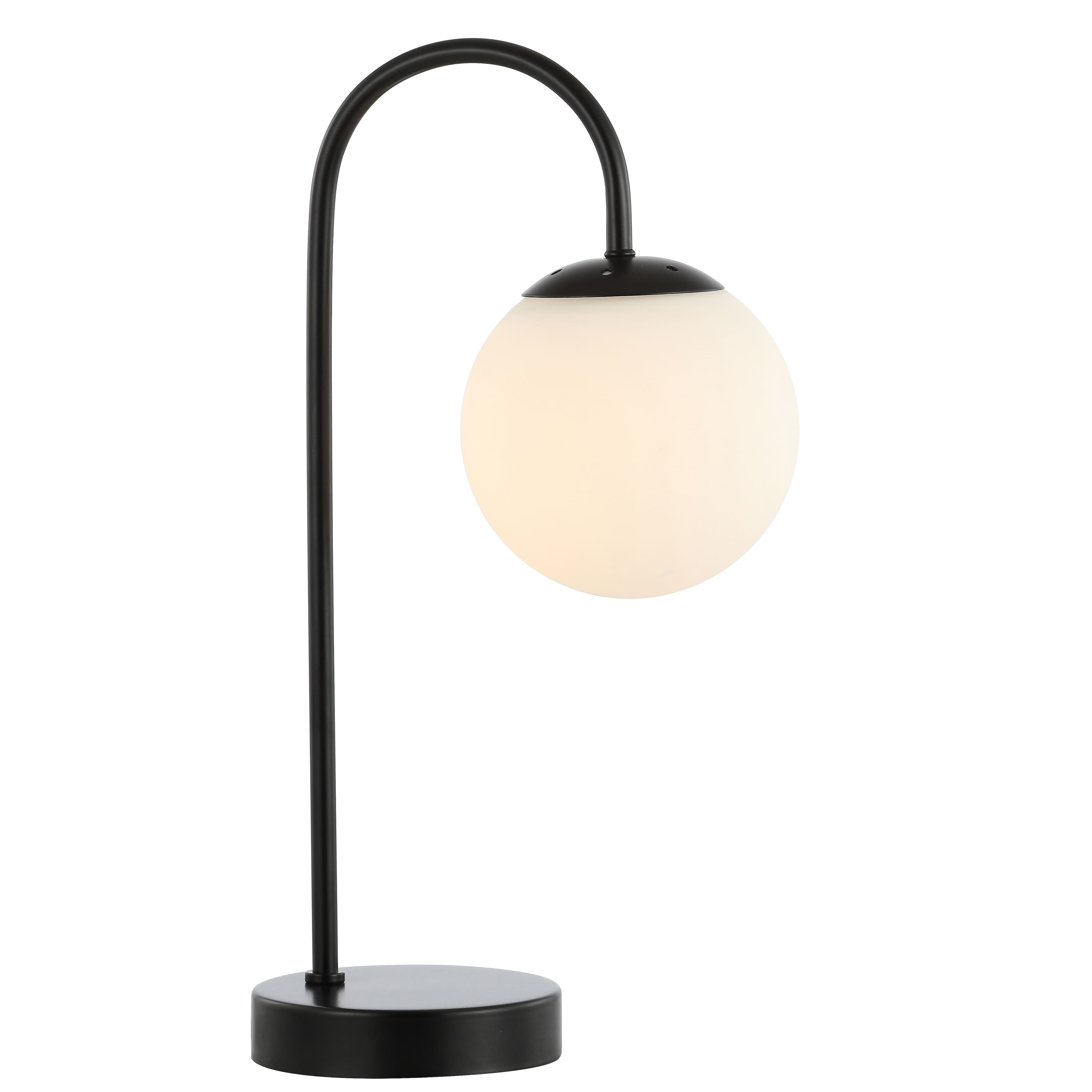 Jonathan Y - Arco 18.25" Iron/Glass Minimalist Mid-Century Globe LED Table Lamp - Black
