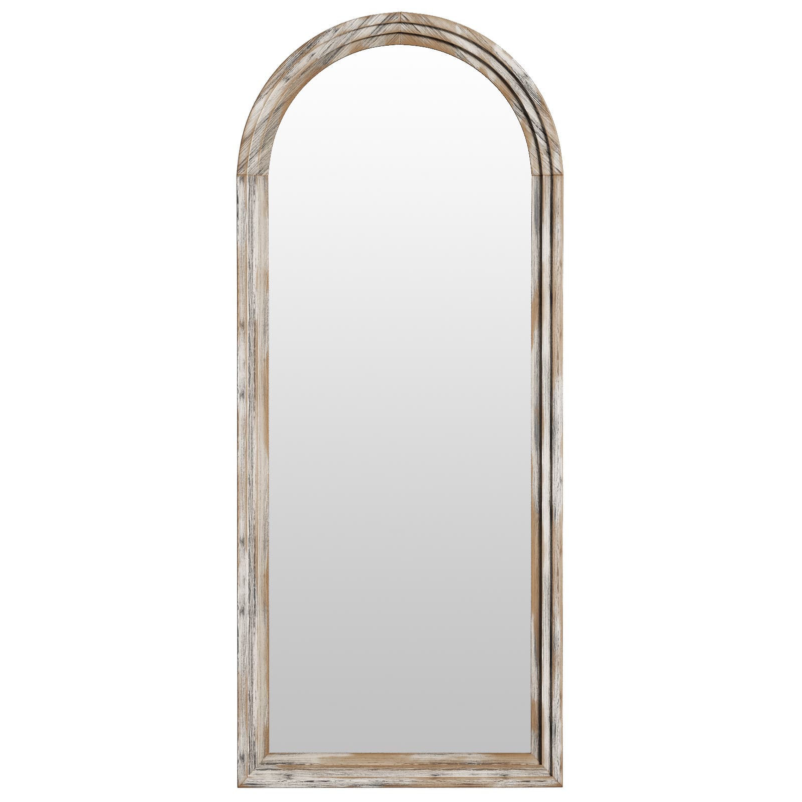 Easly - Antique 30 in. W x 71 in. H Arched Wood Framed Full Length Floor Mirror - White price history on PriceWatchPro