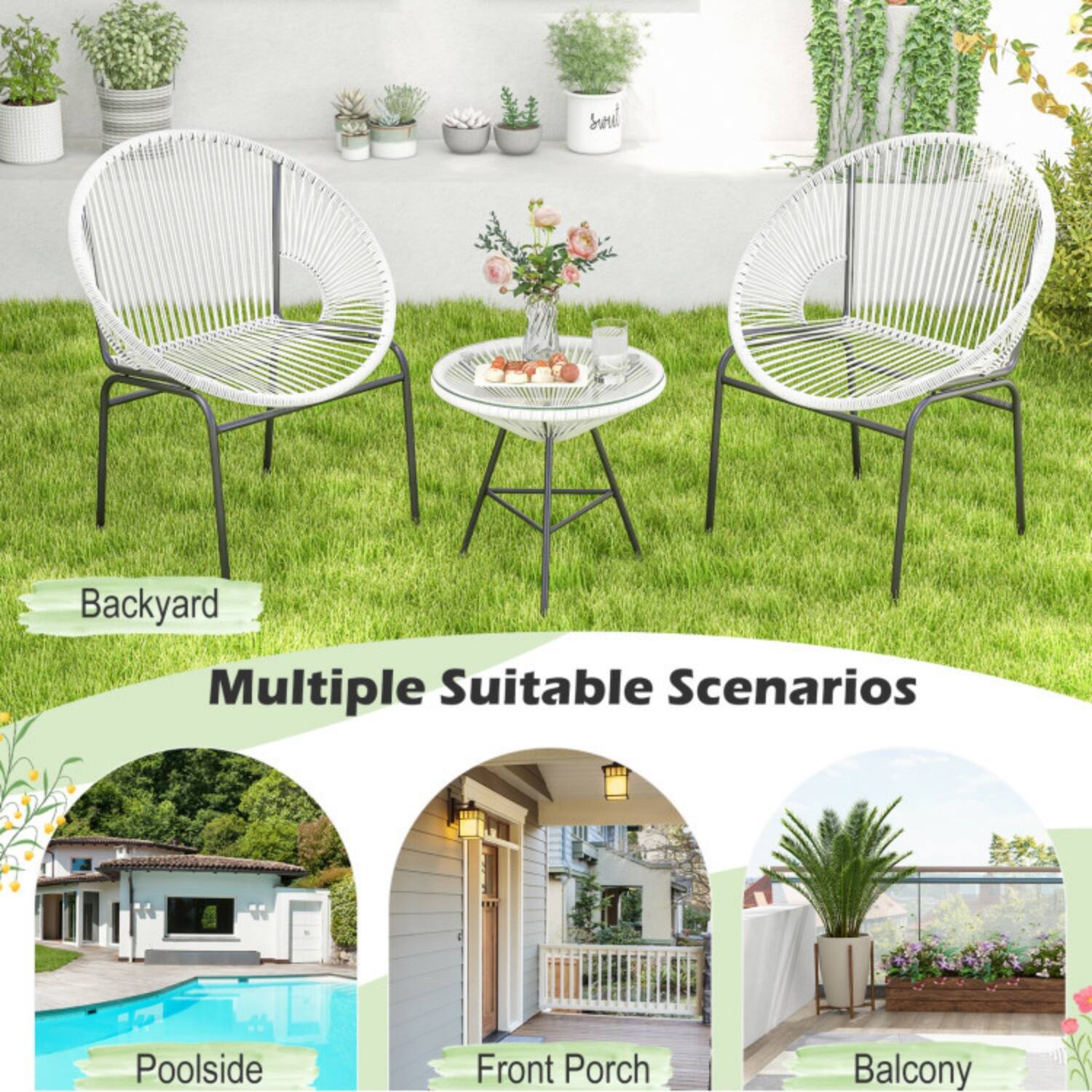 Multiple Suitable Scenarios

- Backyard
- Poolsides
- Front Porch
- Balcony