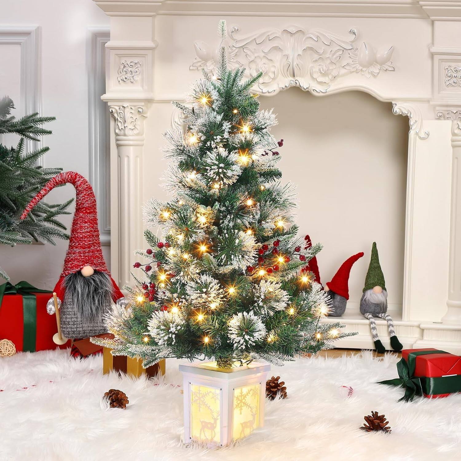 Alt View 2. Jojoka - 3 Ft Prelit Christmas Tree Artificial Xmas Tree for Indoor Outdoor Christmas Decorations - Green 2pcs.