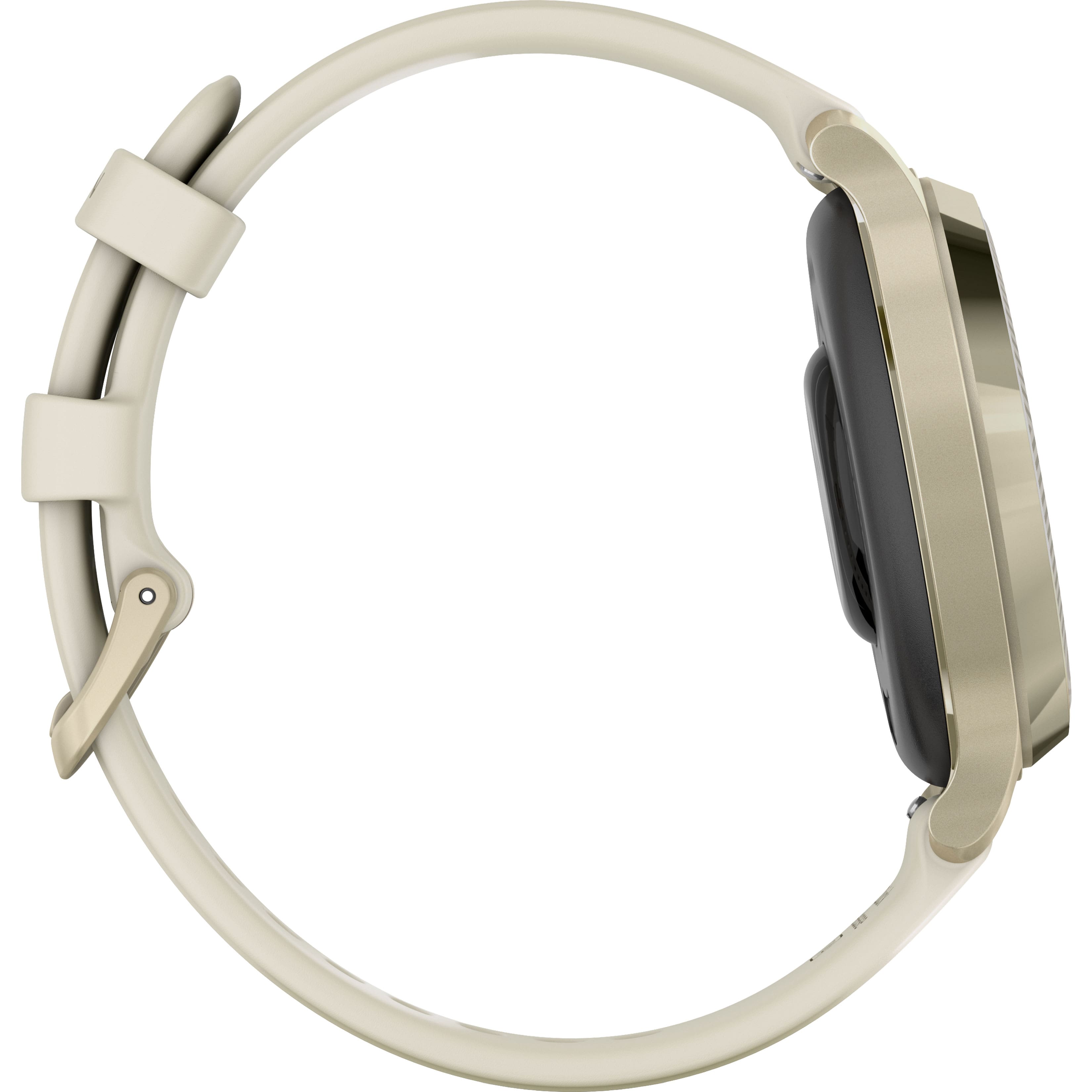 Alt View 1. Garmin - Lily 2 Active GPS Smartwatch 33 mm Anodized Aluminum - Lunar Gold with Bone Silicone Band.