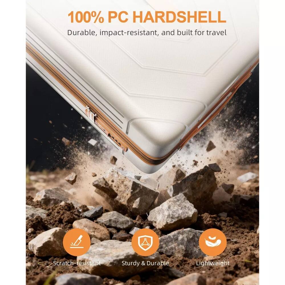 100% PC HARD SHELL  
Durable, impact-resistant, and built for travel  

- Scratch-resistant  
- Sturdy & Durable  
- Lightweight