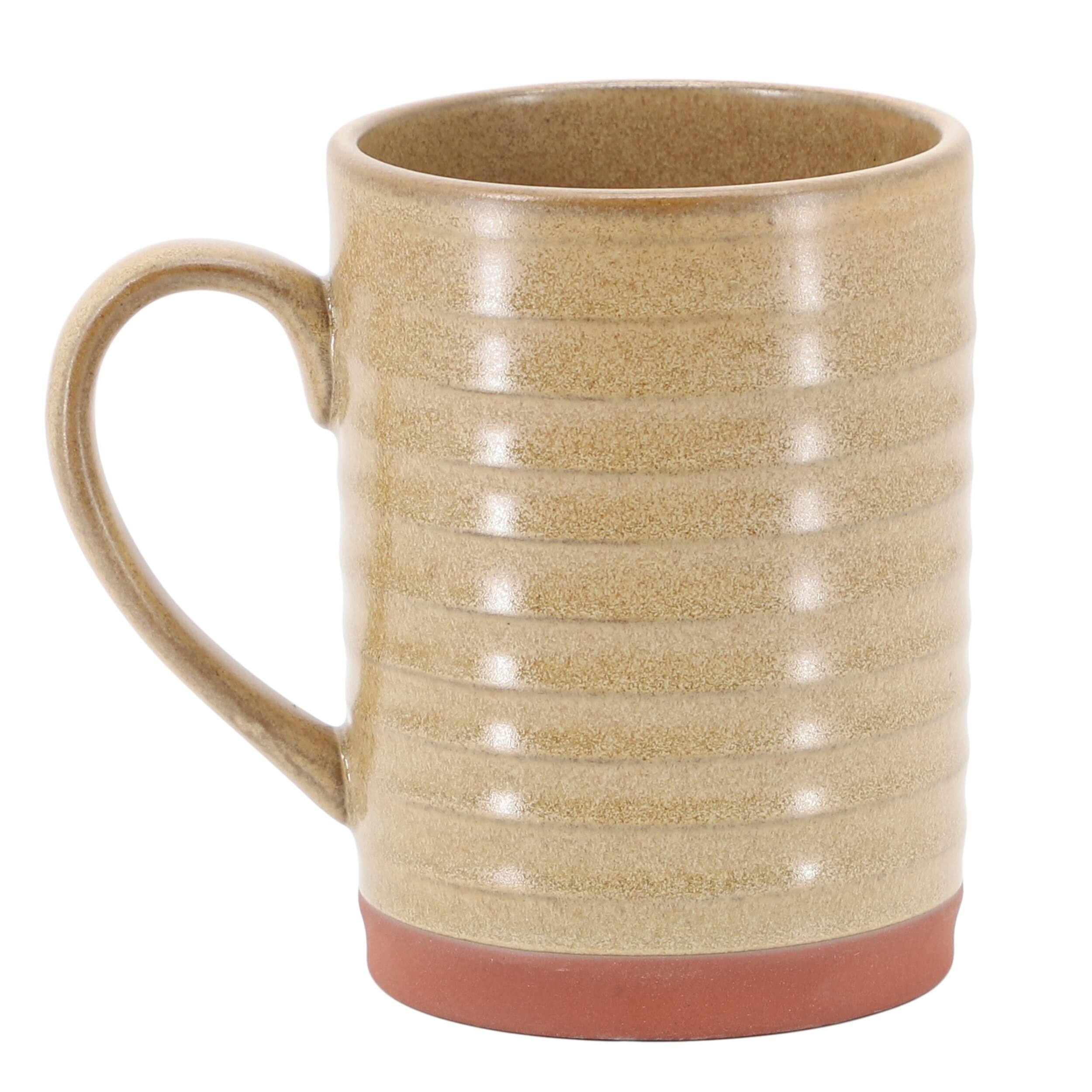 Alt View 1. Gibson - Gibson Home Terra Bella 4 Piece 18.5 Ounce Terracotta Mug Set in Sandstone - Sandstone.