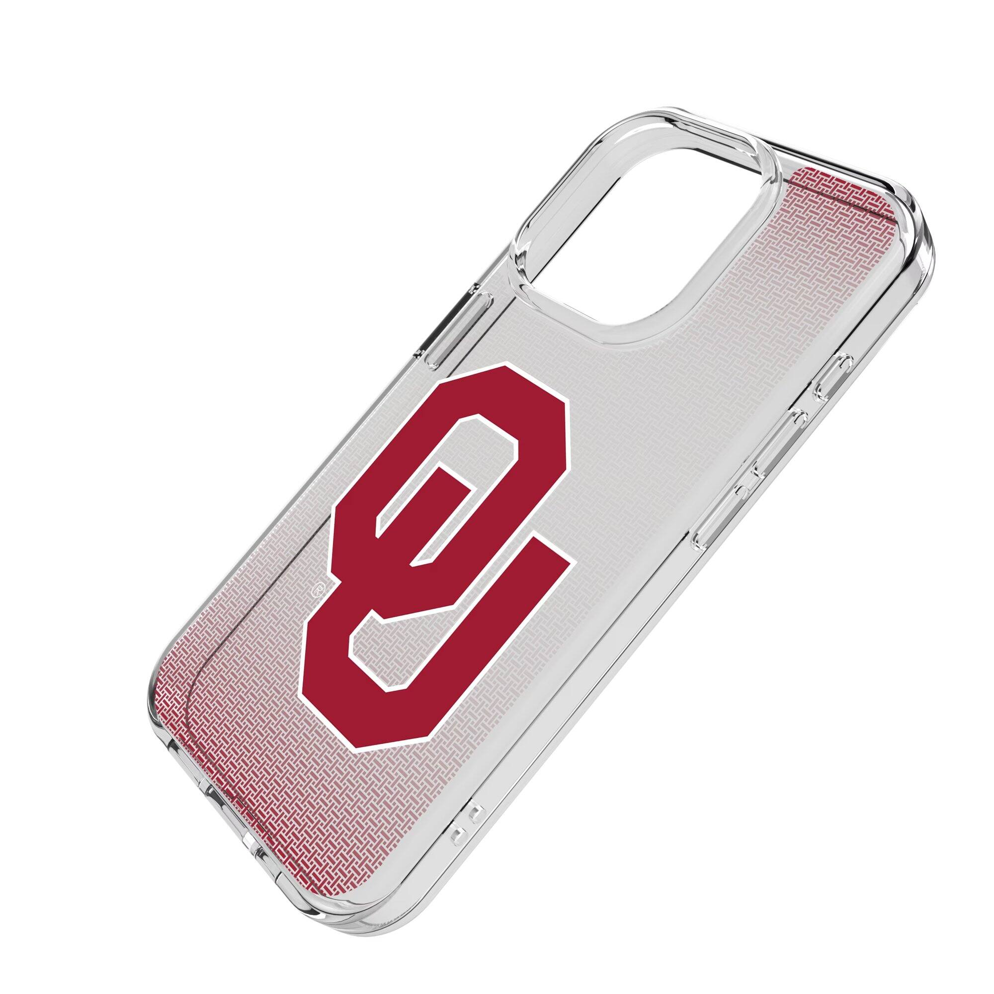 Alt View 1. Keyscaper - Oklahoma Sooners Linen Logo iPhone Clear Case - 16e - Multicolor.