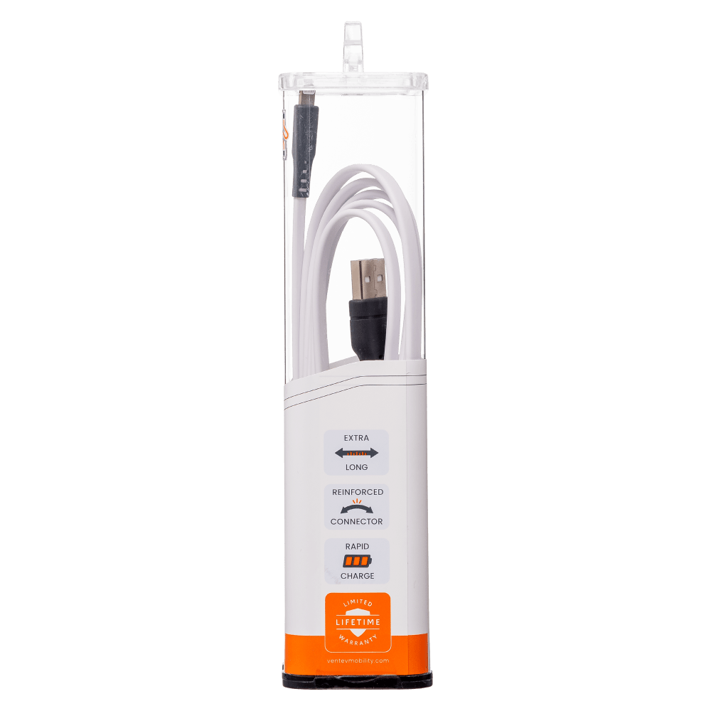 EXTRA LONG REINFORCED CONNECTOR  
RAPID CHARGE  
LIMITED LIFETIME WARRANTY  
ventevmobility.com