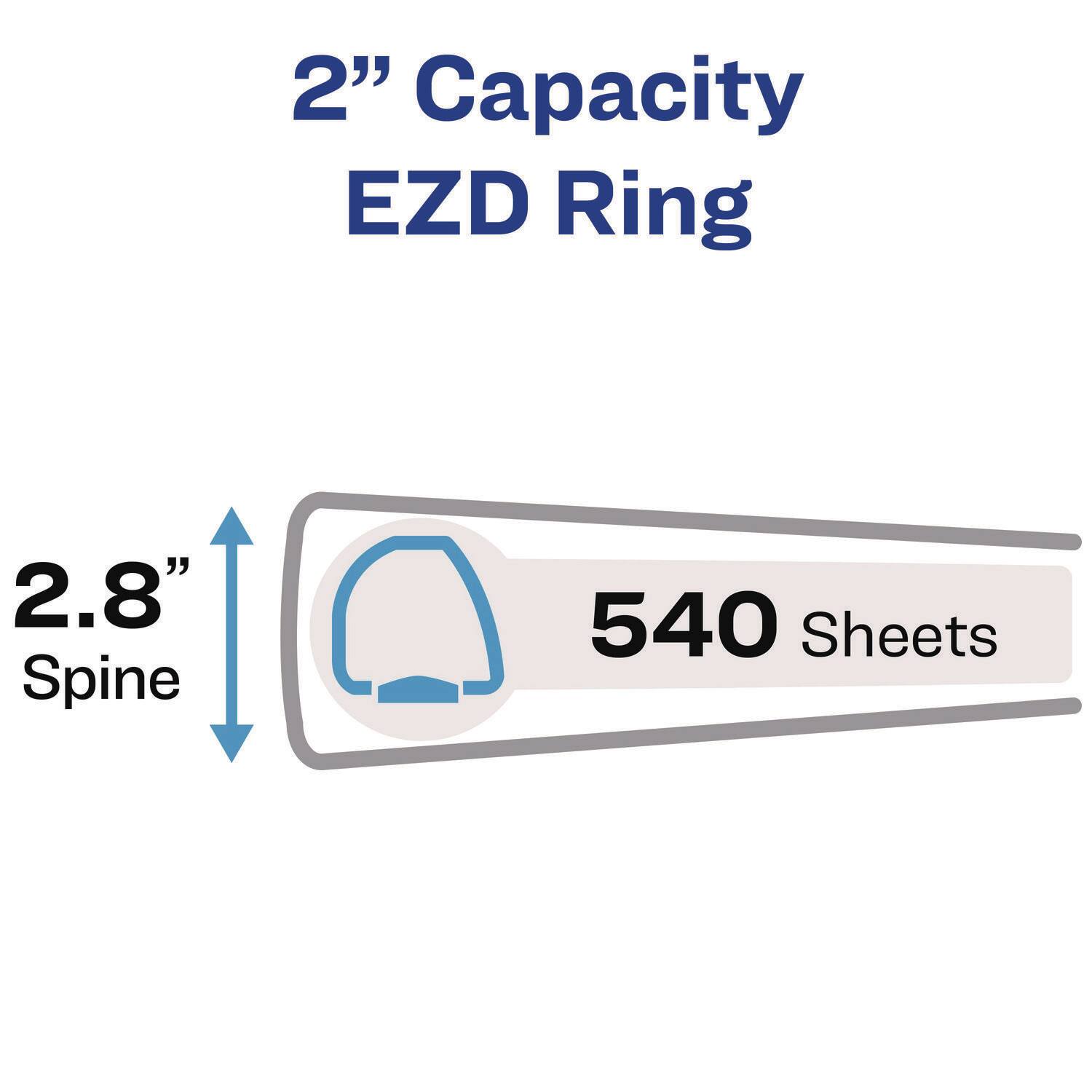 2" Capacity EZD Ring  
2.8" Spine  
540 Sheets
