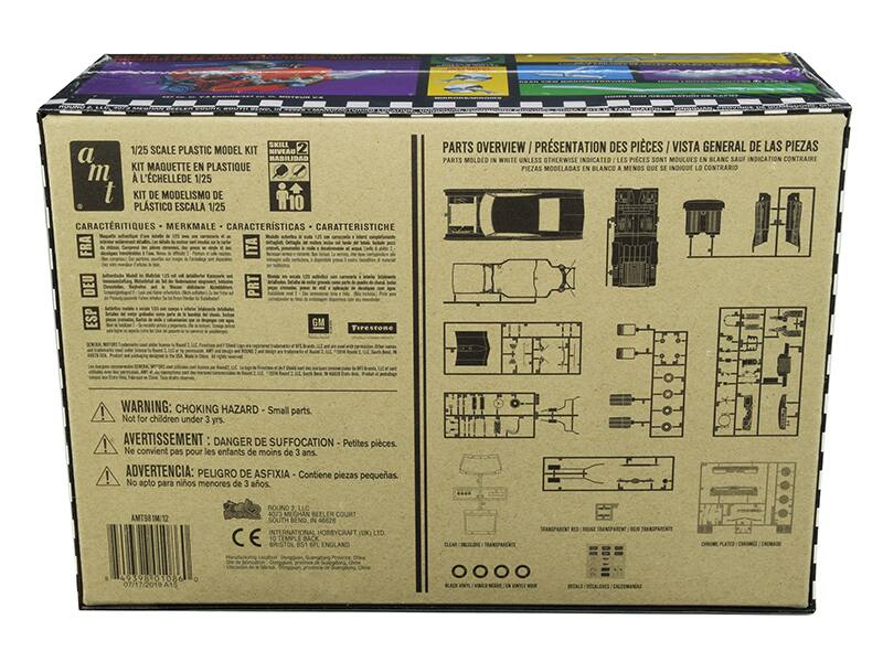 Sure, here is the corrected and grouped text from the image:

---

**1/25 SCALE PLASTIC MODEL KIT**

**KIT MAGUETTE EN PLASTIQUE A L'ÉCHELLE DE 1/25**

**KIT DE MODELISMO DE PLASTICO ESCALA 1/25**

**SKILL NIVEAS 2**

**CARACTERÍSTIQUES - MERKMALE - CARACTERÍSTICAS - CARATTERISTICHE**

**FRA ITA DEU PRT ESP**

**PARTS OVERVIEW / PRÉSENTATION DES PIÈCES / VISTA GENERAL DE LAS PIEZAS**

**PARTS MOLDED IN WHITE UNLESS OTHERWISE INDICATED / LES PIÈCES SONT MOULÉES EN BLANC SAUF INDICATION CONTRAIRE / PIEZAS MOLDEADAS EN BLANCO A MENOS QUE SE INDIQUE LO CONTRARIO**

**WARNING: CHOKING HAZARD - Small parts. Not for children under 3 yrs.**

**AVERTISSEMENT: DANGER DE SUFFOCATION - Petites pièces. Ne convient pas pour les enfants de moins de 3 ans.**

**