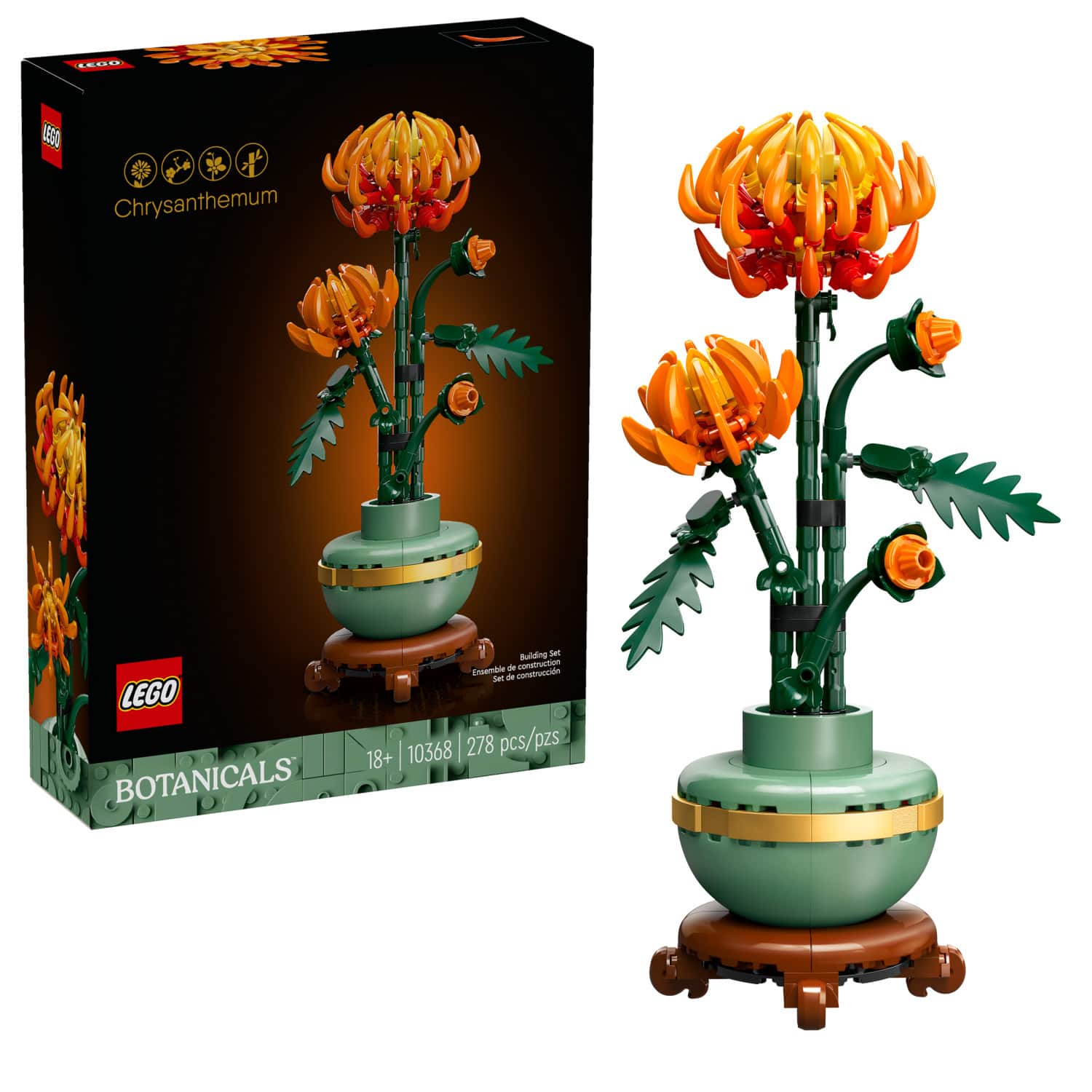 LEGO - Icons Chrysanthemum Flower Décor Building Set 10368 - Front_Zoom