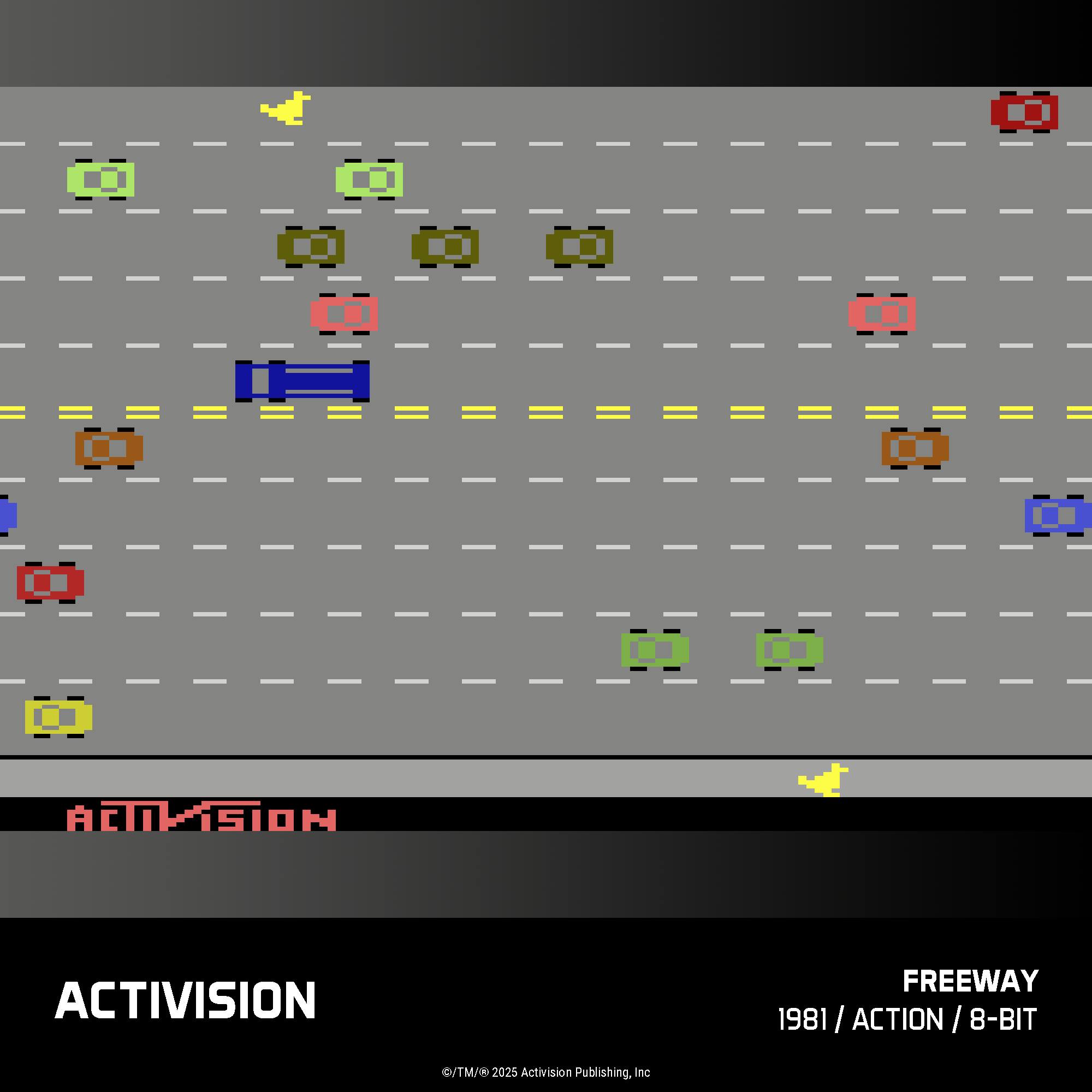 ACTIVISION  
FREEWAY 1981  
1981 / ACTION / 8-BIT  
©/TM/ 2025 Activision Publishing, Inc.