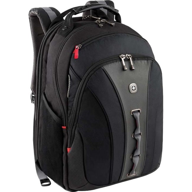 SwissGear - Wenger LEGACY Carrying Case (Backpack) for 16" Notebook - Gray - Checkpoint Friendly - Handle, Shoulder Strap - 18" - Charcoal Gray
