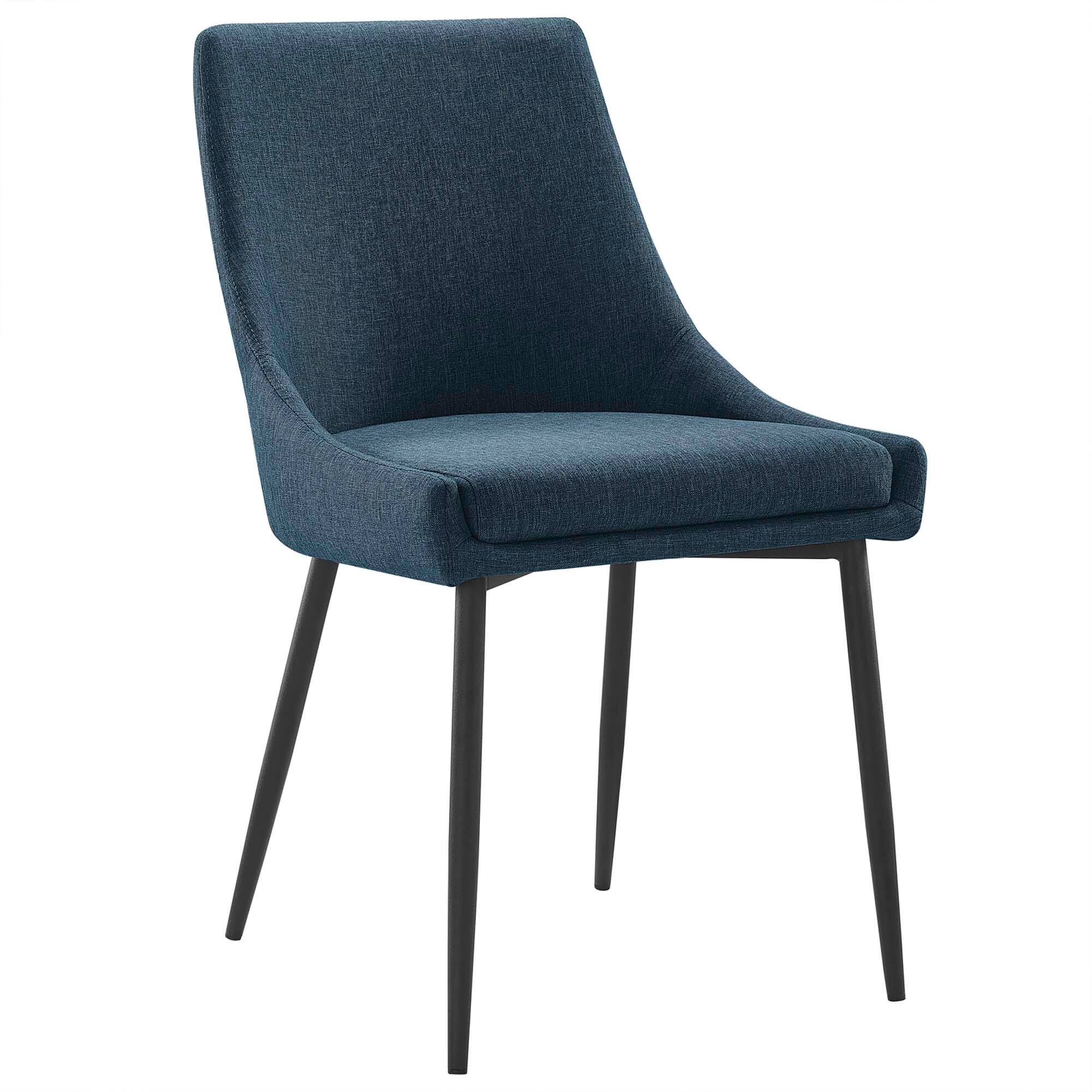 Angle. Modway - Viscount Upholstered Fabric Dining Chairs Set of 2 by Modway - Blue.