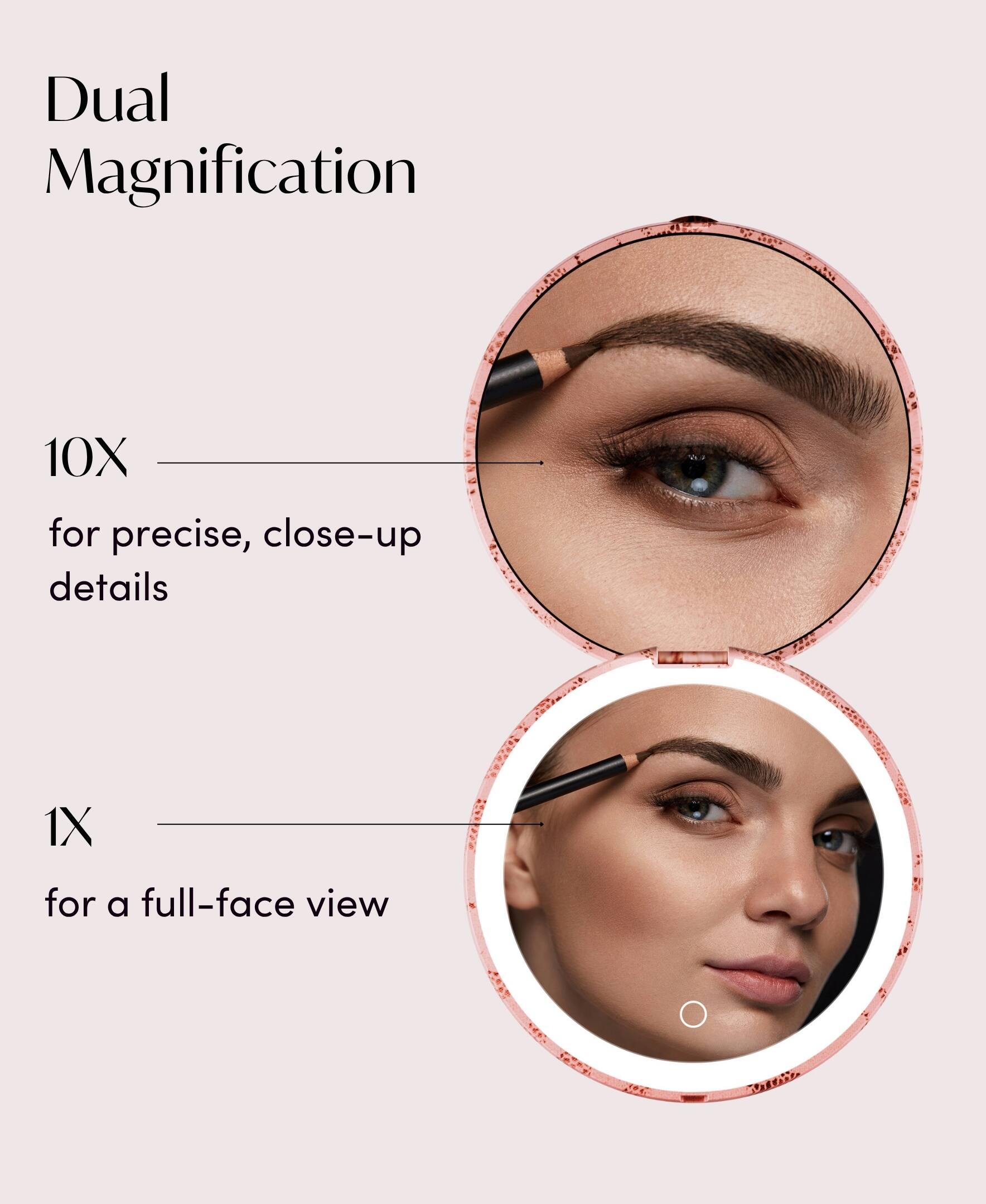 Dual Magnification  
10X for precise, close-up details  
1X for a full-face view