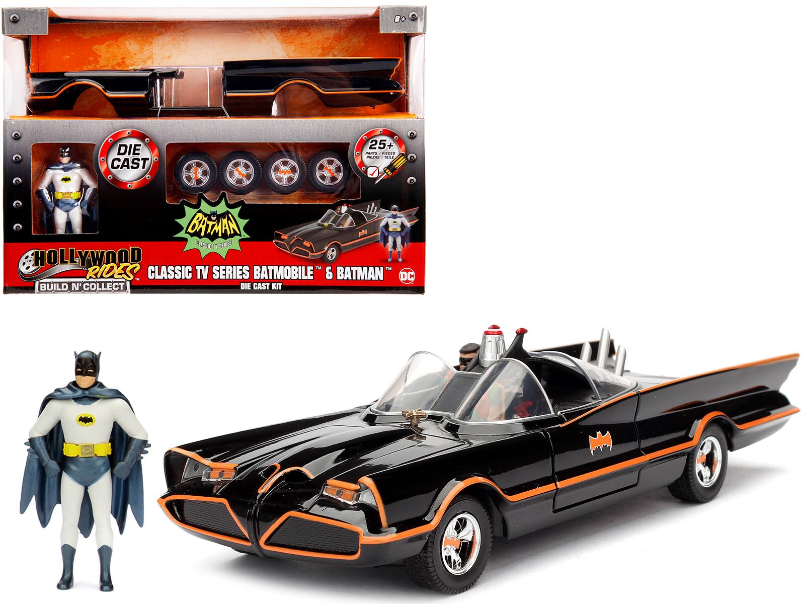 DIE CAST 25+  
HOLLYWOOD RIDES  
CLASSIC TV SERIES BATMOBILE & BATMAN DC BUILD N' COLLECT DIE CAST KIT  
BATMAN  
BRASSITTIES