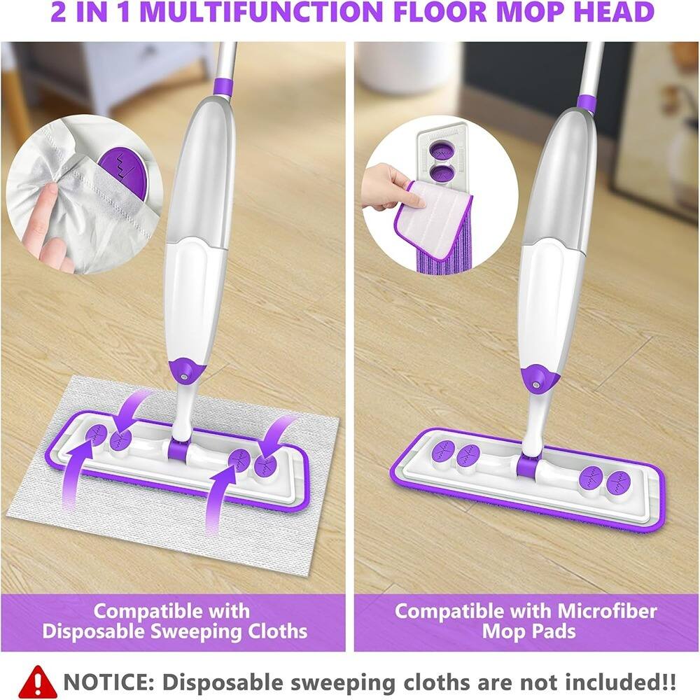 2 IN 1 MULTIFUNCTION FLOOR MOP HEAD

Compatible with Disposable Sweeping Cloths

Compatible with Microfiber Mop Pads

NOTICE: Disposable sweeping cloths are not included!!