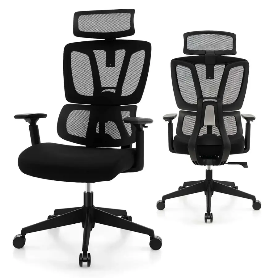 Alt View 18. Costway - Ergonomic Mesh Adjustable Office Chair - Black.