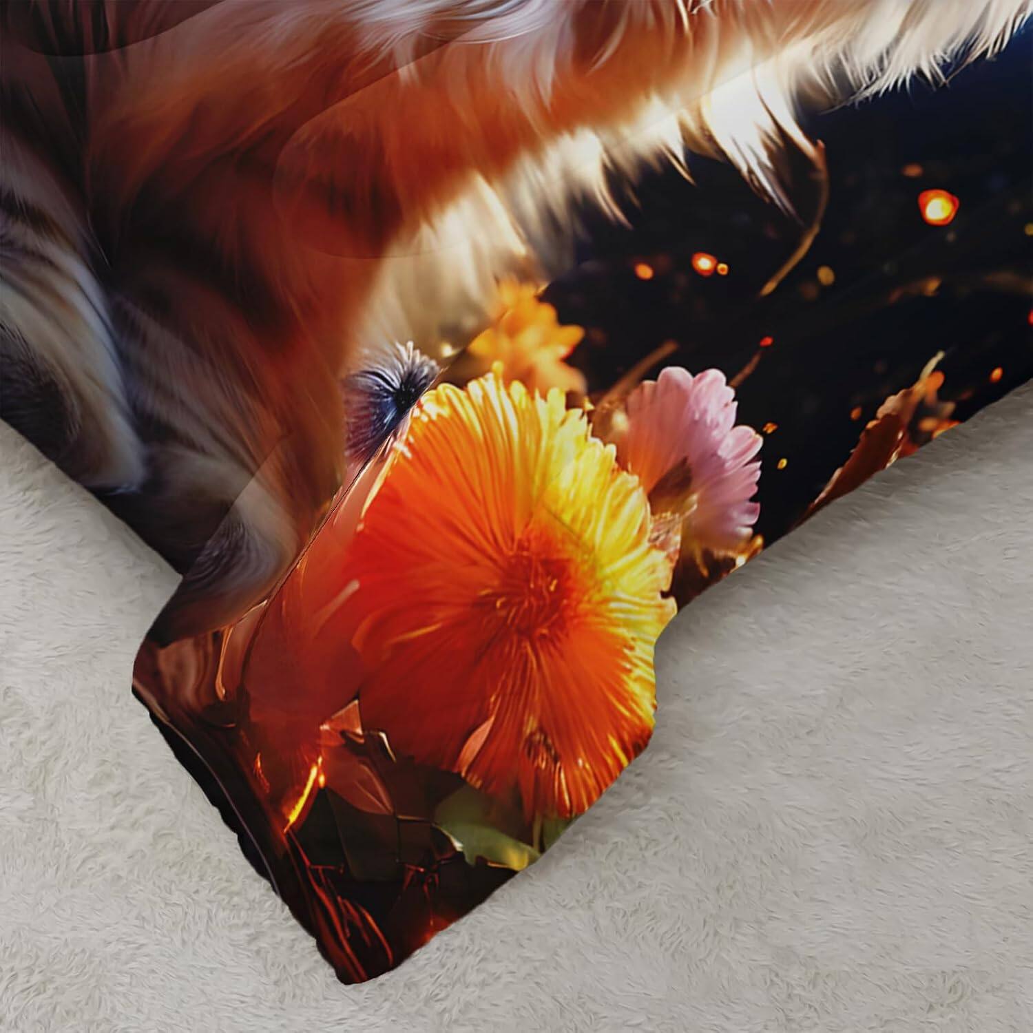 Alt View 5. Wikistore - WIKISTORE Kawaii Cat Comforter Set Queen Size 3D Animals Flowers Bedding for Girls Kids Teens - As Picture.