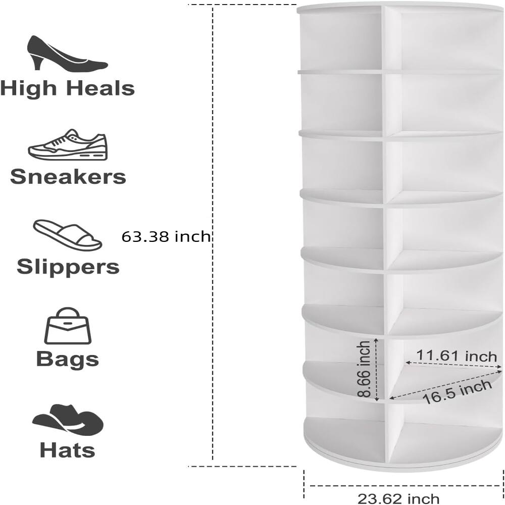 High Heels  
Sneakers  
Slippers  
Bags  
Hats  

63.38 inch  
8.66 inch  
11.61 inch  
16.5 inch  
23.62 inch