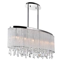 CWI Lighting - Benson 5 Light Drum Shade Chandelier With Finish - Chrome