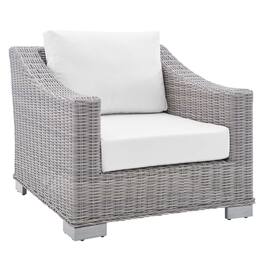 Modway - Conway Outdoor Patio Wicker Rattan Armchair - Light Gray White