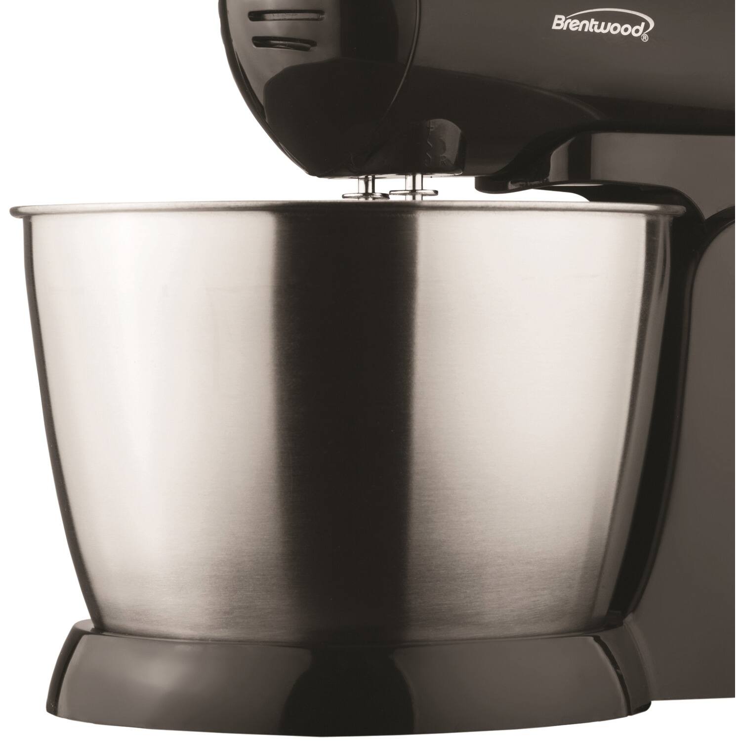 Alt View 4. Brentwood - Brentwood 5-Speed Stand Mixer Stainless Steel Bowl 200W Black - Black.