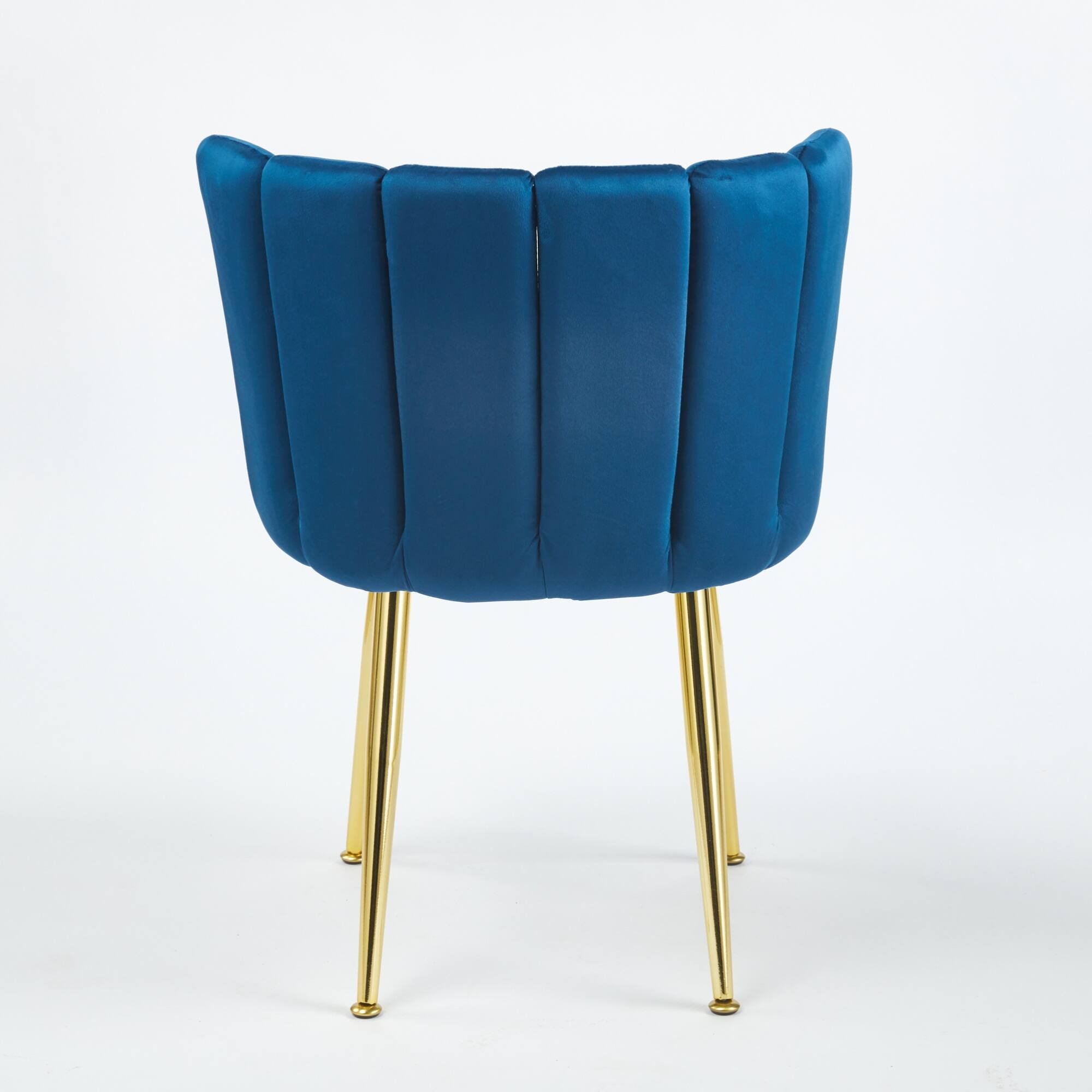 Alt View 1. GOODSILO - Elegant Velvet Dining Chairs Set of 2 with Golden Iron Legs for Modern Living Spaces - Blue.