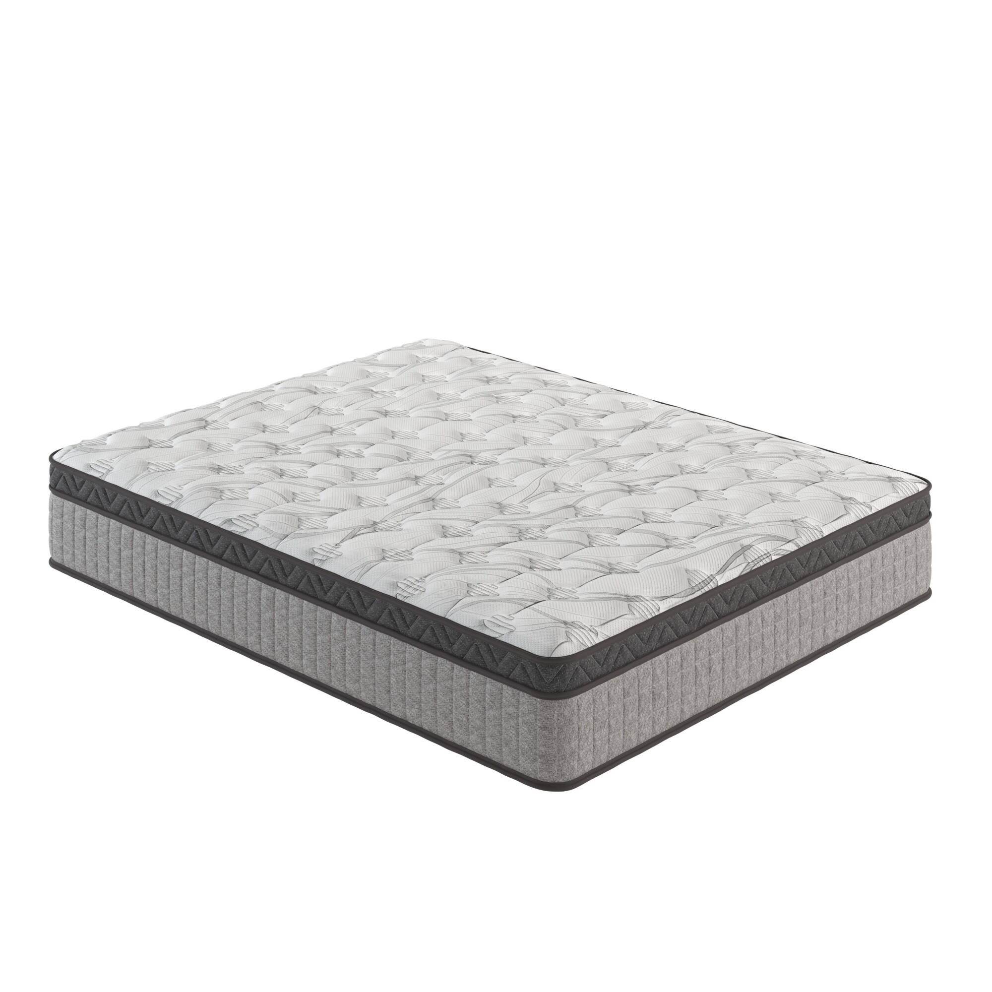 Front. Glintex - 12" Twin Hybrid Cooling Gel Memory Foam Mattress, Pressure Relief & Motion Isolation, Made in USA, CertiPUR-US Certified - Gray.