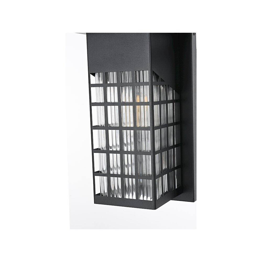 Alt View 2. Elegant Lighting - Palmer 7 inch Outdoor Pendant in Black - Black.