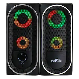 beFree Sound - 2.0 Computer Gaming Speakers with LED RGB Lights - Black