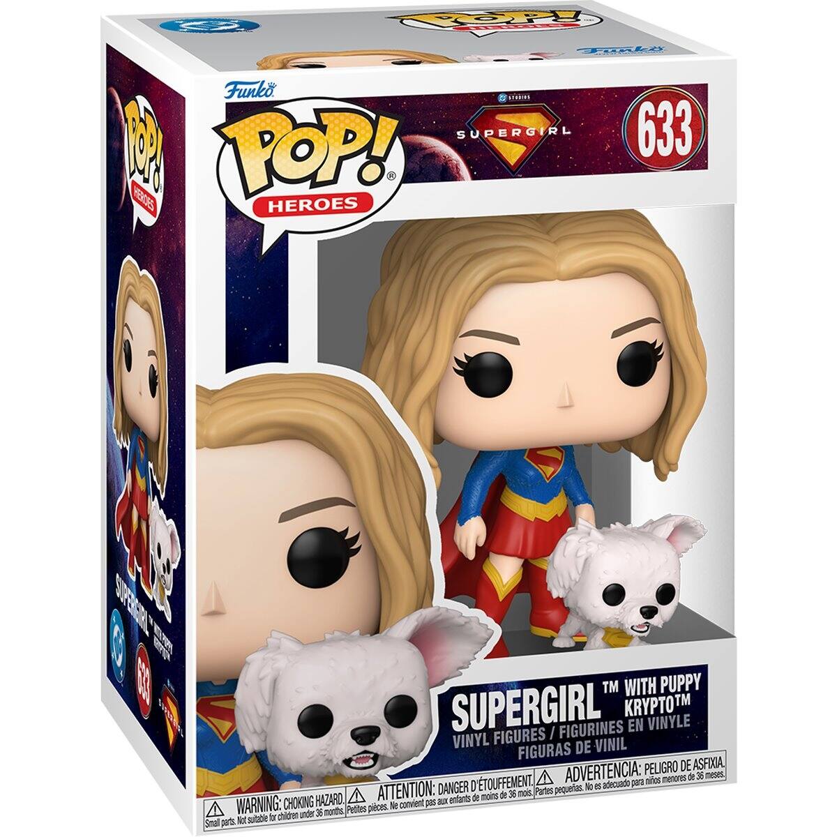 Funko POP! Heroes 633 Supergirl with Puppy Krypto™ Vinyl Figures / Vinyl de Vinil Figuras de Vinil

Warning: Choking Hazard - Small parts. Not suitable for children under 36 months.