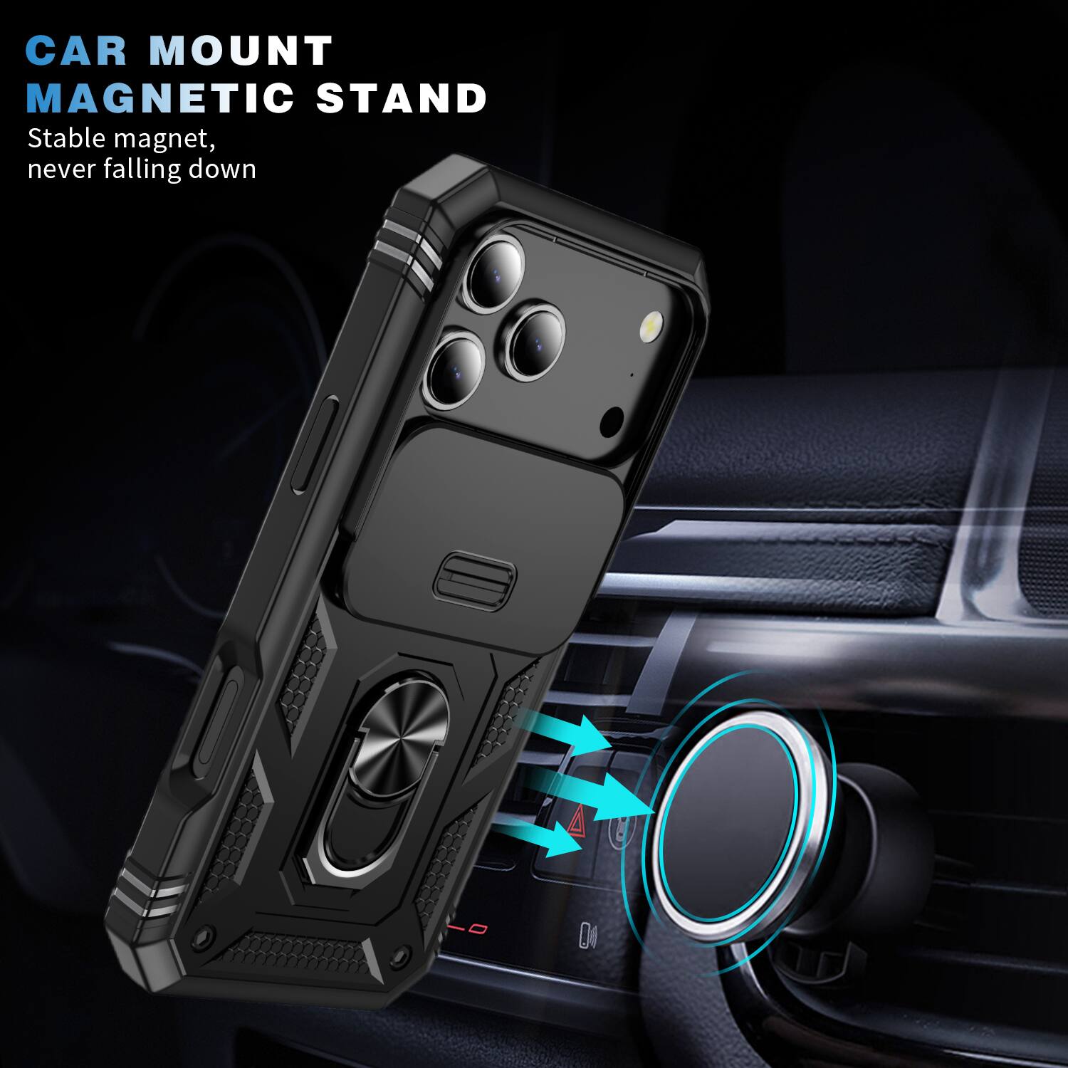 CAR MOUNT MAGNETIC STAND  
Stable magnet, never falling down