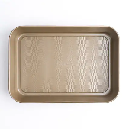 Front. Cuisipro - 15.5 x 11-Inch Rectangular Steel Nonstick Roasting Pan - Brown.