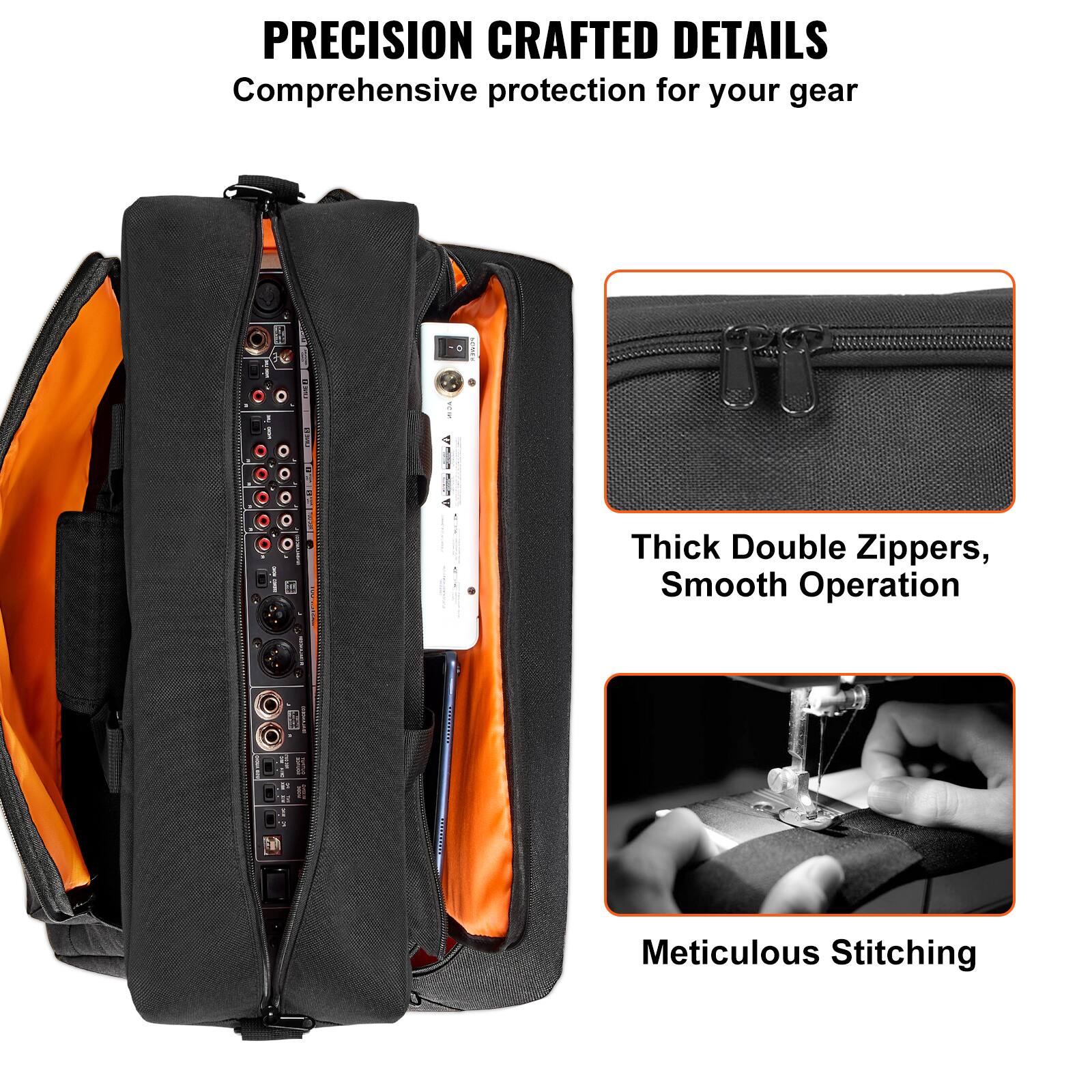 VEVOR Padded DJ Mixer Gig Bag, 1200D Oxford Fabric, DJ Gear Carry