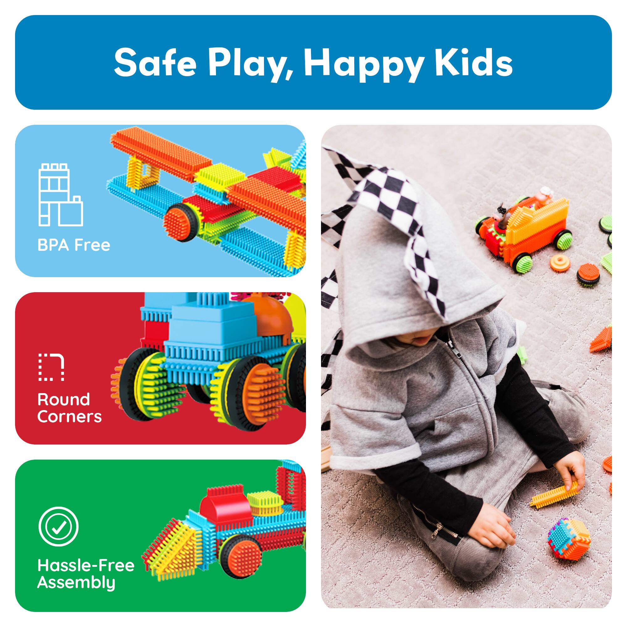 Safe Play, Happy Kids

- BPA Free
- Round Corners
- Hassle-Free Assembly