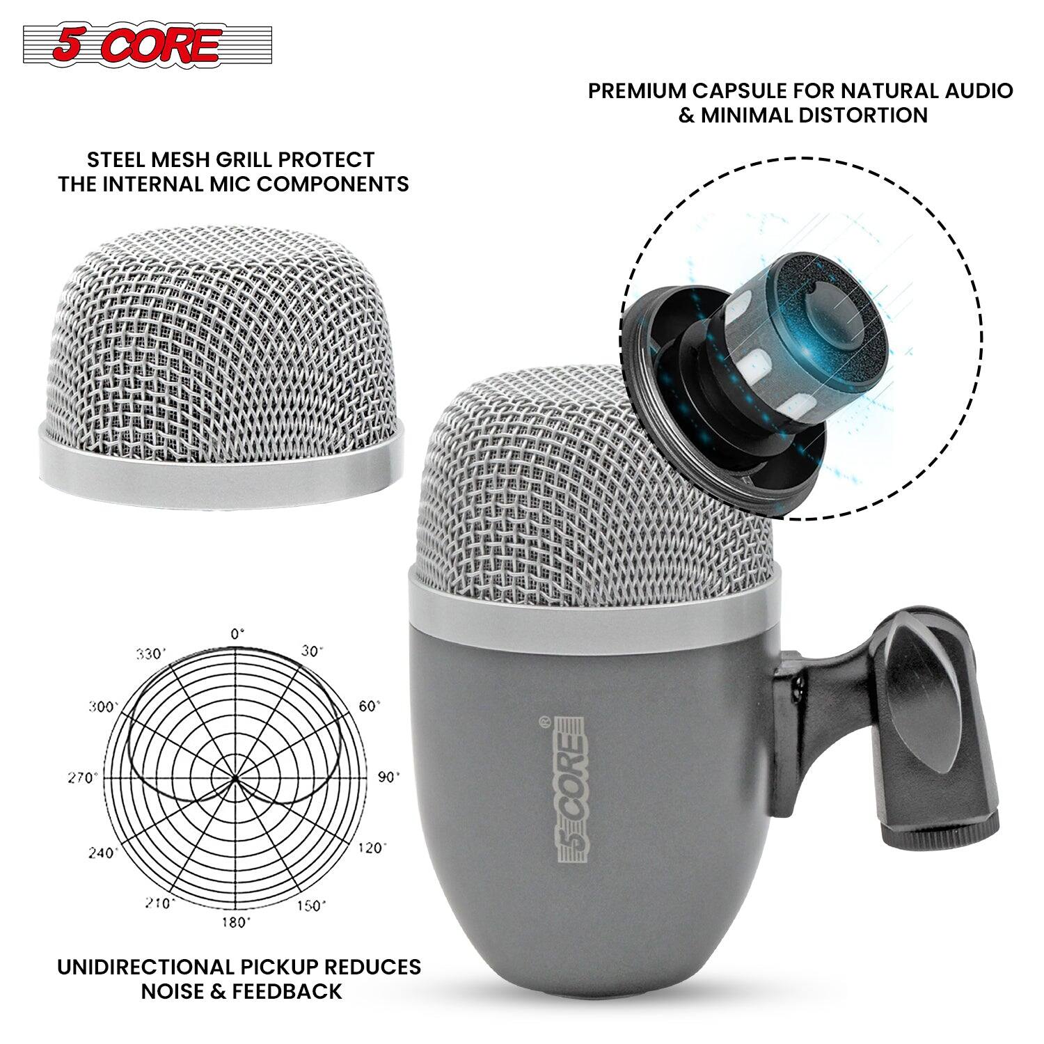 5 CORE

STEEL MESH GRILL PROTECT THE INTERNAL MIC COMPONENTS

PREMIUM CAPSULE FOR NATURAL AUDIO & MINIMAL DISTORTION

UNIDIRECTIONAL PICKUP REDUCES NOISE & FEEDBACK