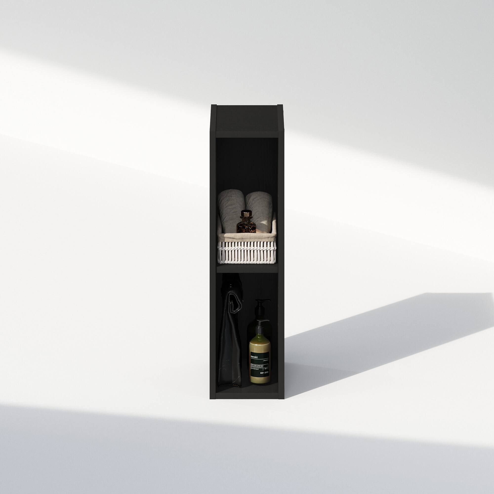 Alt View 4. Furinno - Reed 2-Tier Multipurpose Clothing & Closet Storage Organizer Shelf, 6-Inch Width - Blackwood.