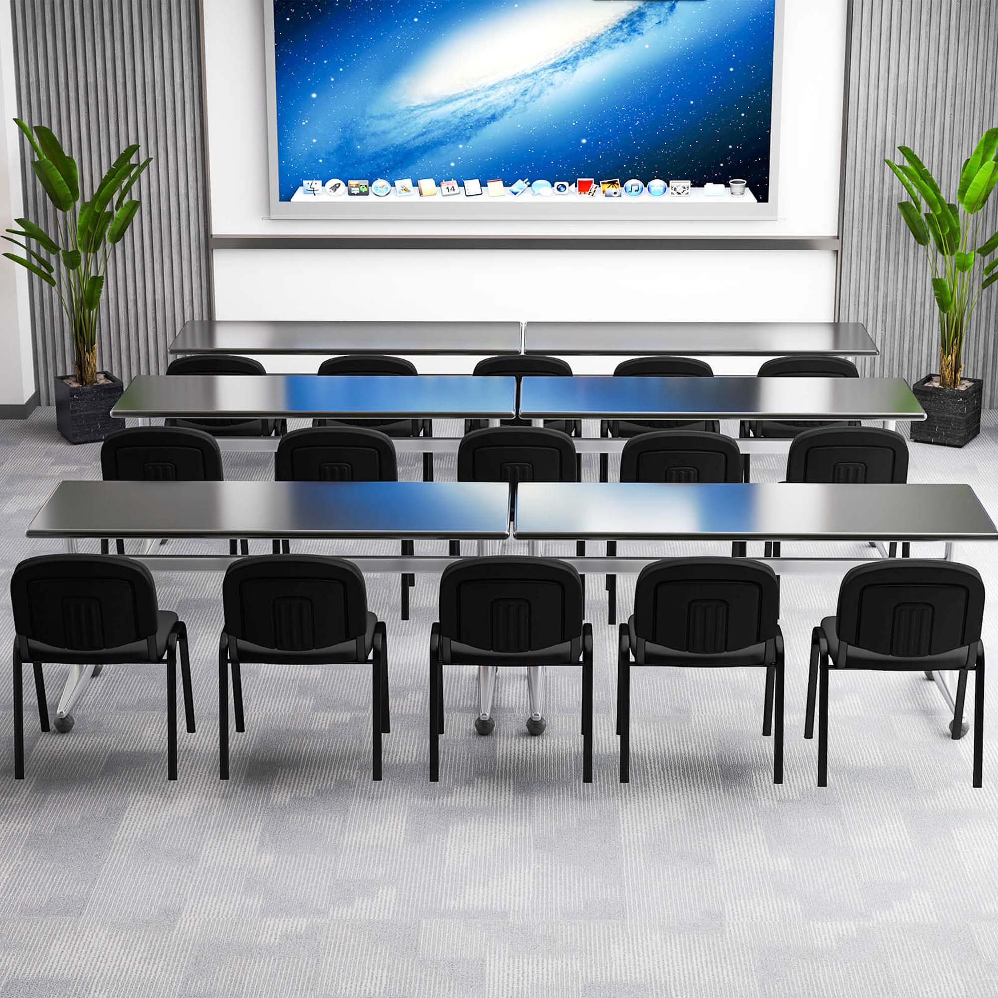 Alt View 3. Costway - Costway Set of 15 Office Guest Chair Stackable Reception Chair Waiting Conference Room - Black.