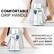 COMFORTABLE GRIP HANDLE
ERGONOMICALLY DESIGNED FOR LEFT AND RIGHT HANDED USERS