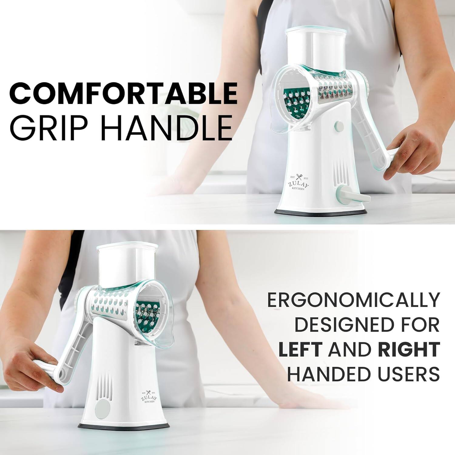 COMFORTABLE GRIP HANDLE

ERGONOMICALLY DESIGNED FOR LEFT AND RIGHT HANDED USERS