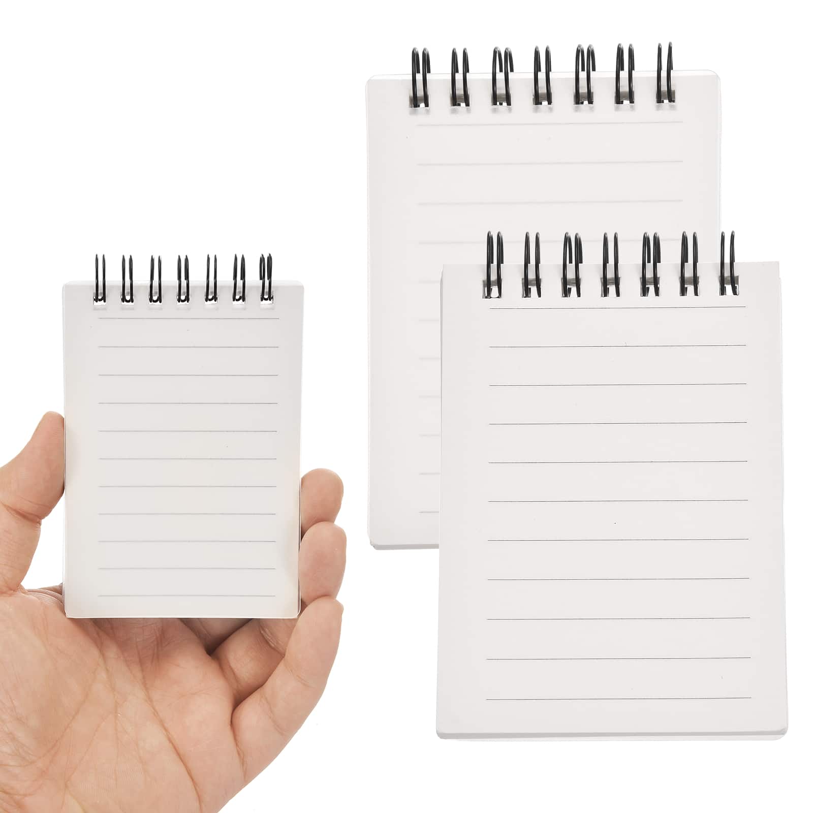 Unique Bargains - 2pcs 3x5 Inch Aesthetic Pocket Notebooks, Spiral Lined Pages Portable Flip Notes 80 Sheets/160 Pages Office - Transparent price history on PriceWatchPro