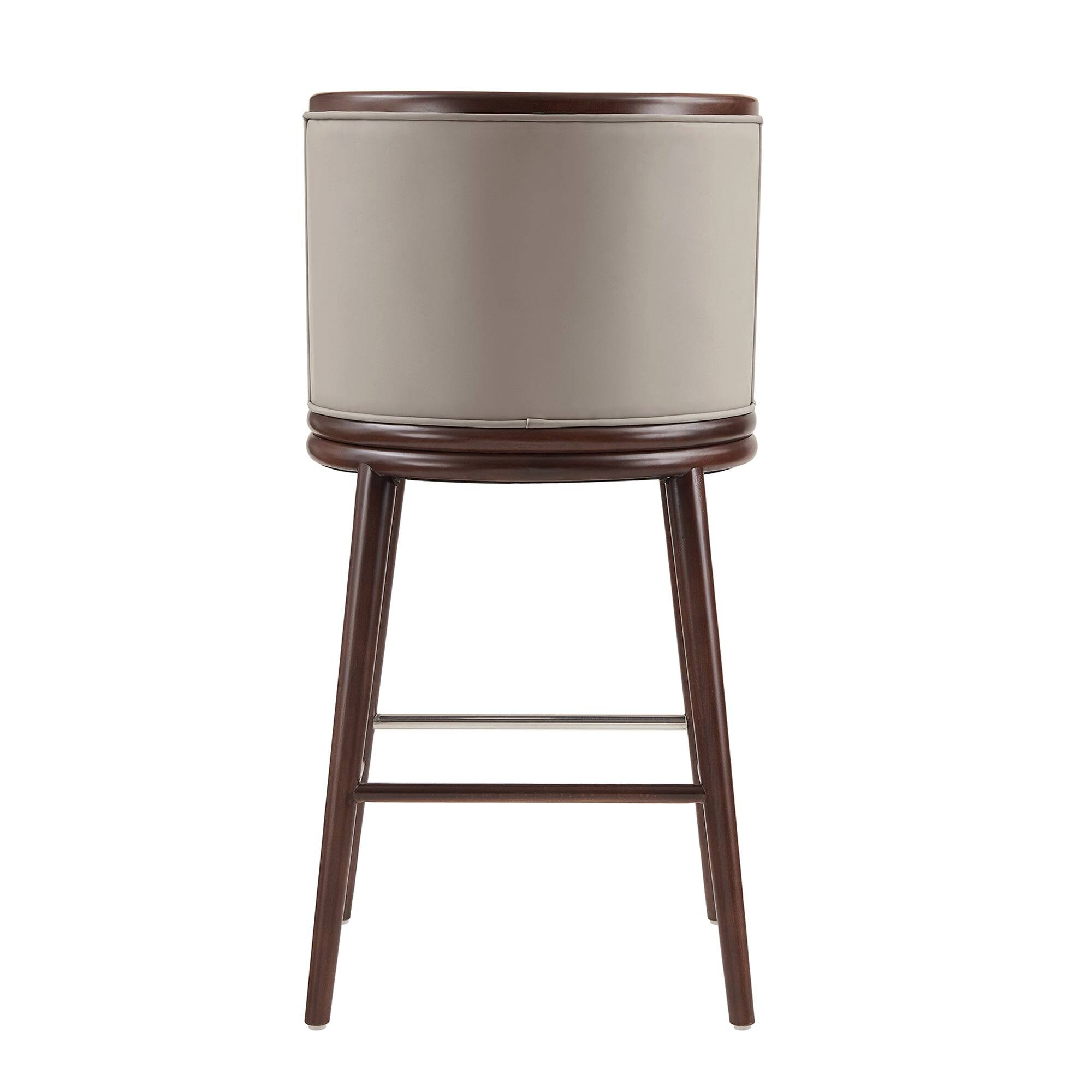 Alt View 4. Manhattan Comfort - Evalyn Modern Wood Upholstered Barstool - Set of 3 - Taupe.